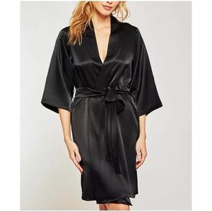 NWOT Black Satin Robe